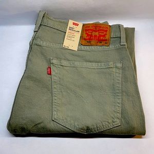 Mens Levi’s 505 straight stretch jeans 36x34 nwt green